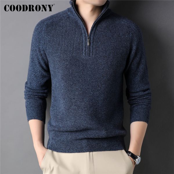 coodrony winter fashion zipper turtleneck sweater men clothing thick warm knitwear 100% merino wool cashmere pullover male c3150, White;black
coodrony winter fashion zipper turtleneck sweater men clothing thick warm knitwear 100% merino wool cashmere pullover male c3150, White;black