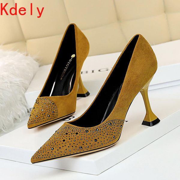dress shoes 2021 flock high heels women rhinestone design pointed toe pumps ladies arrival zapatos de mujer, Black
dress shoes 2021 flock high heels women rhinestone design pointed toe pumps ladies arrival zapatos de mujer, Black