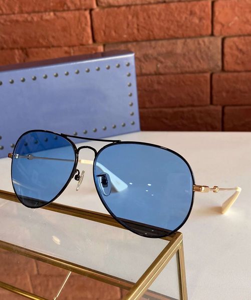 men gold black blue lens pilot sunglasses 0515 sun glasses shades eyewear with box, White;black
men gold black blue lens pilot sunglasses 0515 sun glasses shades eyewear with box, White;black