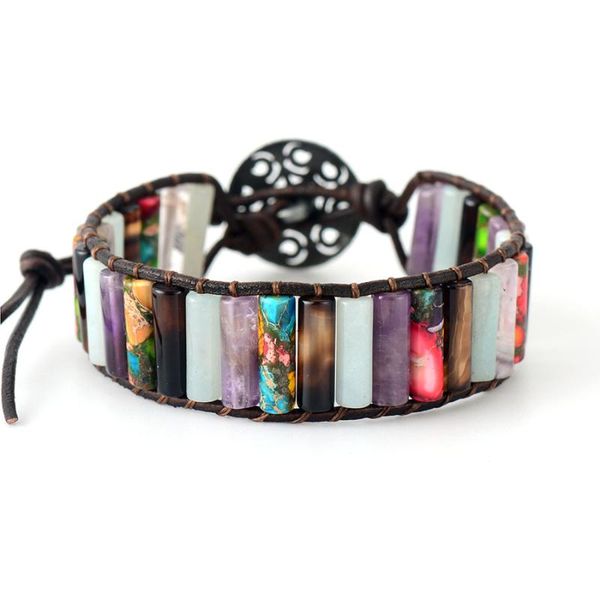 cuff vintage leather natural stone beads bracelets rope wrap bracelet women gifts, White
cuff vintage leather natural stone beads bracelets rope wrap bracelet women gifts, White