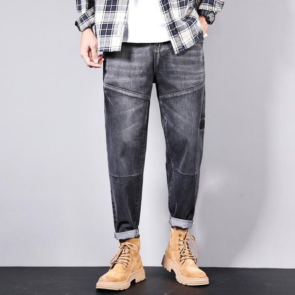men's jeans straight men high waist jean boyfriend streetwear skinny cacual designer long denim pants trousers, Blue
men's jeans straight men high waist jean boyfriend streetwear skinny cacual designer long denim pants trousers, Blue