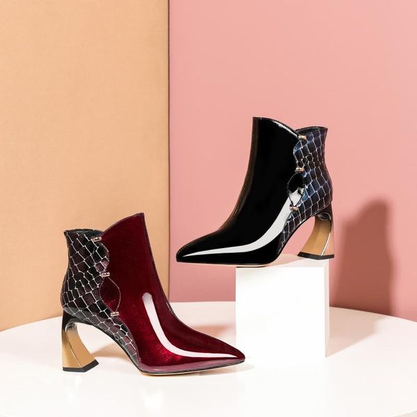 boots red patent leather booties woman designer shoes 2021 winter ladies party 7cm high comma heels plus size 42, Black
boots red patent leather booties woman designer shoes 2021 winter ladies party 7cm high comma heels plus size 42, Black