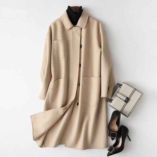 women's wool & blends woolen autumn/winter women windbreaker 2021 jacket coats loose simplicity overcoat large size warm female, Black
women's wool & blends woolen autumn/winter women windbreaker 2021 jacket coats loose simplicity overcoat large size warm female, Black