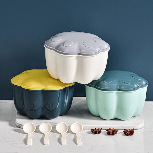 storage bottles & jars 15*15*10.5cm spice pots 4 compartment condiment 4-grid jar round box food containers airtight
storage bottles & jars 15*15*10.5cm spice pots 4 compartment condiment 4-grid jar round box food containers airtight