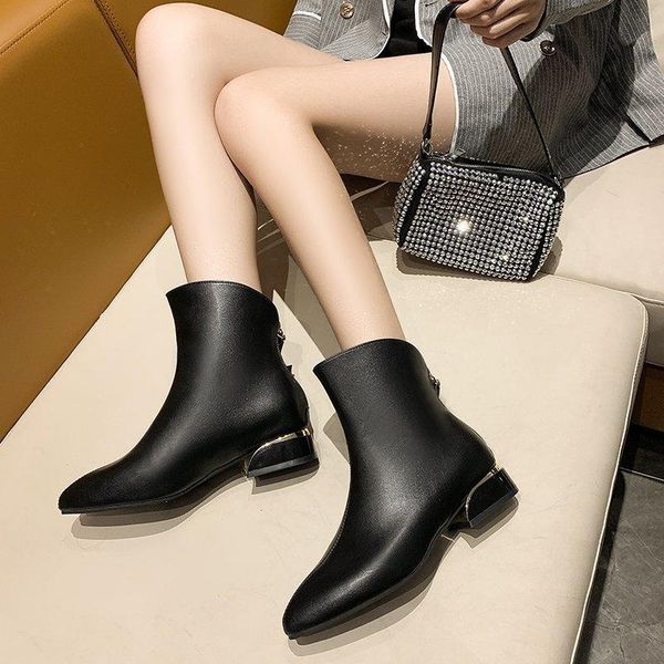 boots 2021 fashion women winter zipper retro leather shoes pointed toe thick heel ankle plus size low heels, Black
boots 2021 fashion women winter zipper retro leather shoes pointed toe thick heel ankle plus size low heels, Black
