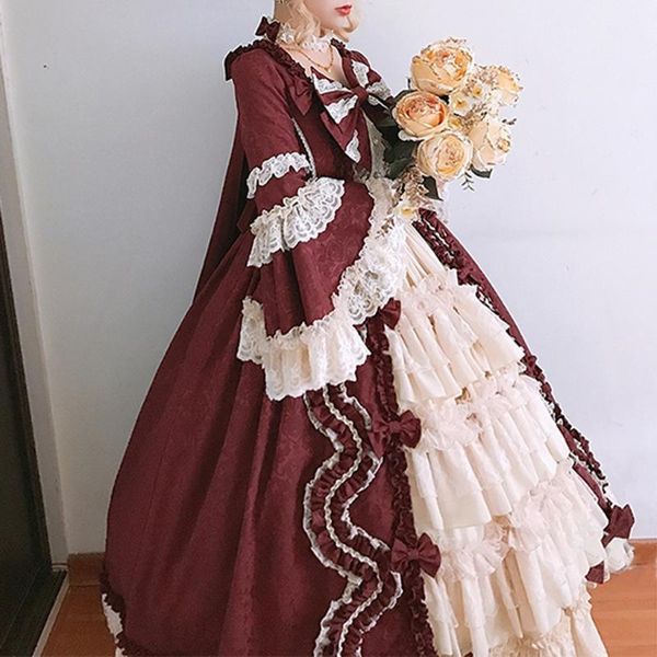 casual dresses bownot lolita long dress women gothic court flare sleeve vintage lace bow maxi vestiti donna estate #g4, Black;gray
casual dresses bownot lolita long dress women gothic court flare sleeve vintage lace bow maxi vestiti donna estate #g4, Black;gray