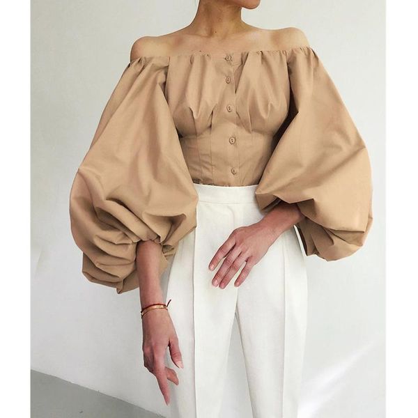 women off shoulder blouse vintage ladies lantern sleeve blouse shirt female spring autumn shirt for, White
women off shoulder blouse vintage ladies lantern sleeve blouse shirt female spring autumn shirt for, White