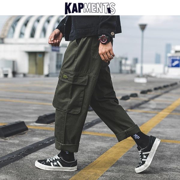 men's pants kapments men harajuku big pockets cargo 2021 overalls mens japanese streetwear harem male loose kpop joggers, Black
men's pants kapments men harajuku big pockets cargo 2021 overalls mens japanese streetwear harem male loose kpop joggers, Black