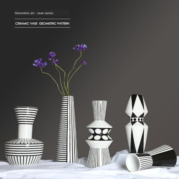 vases modern simple nordic home accessories geometric ceramic vase black and white pattern villa model room living flower ware
vases modern simple nordic home accessories geometric ceramic vase black and white pattern villa model room living flower ware