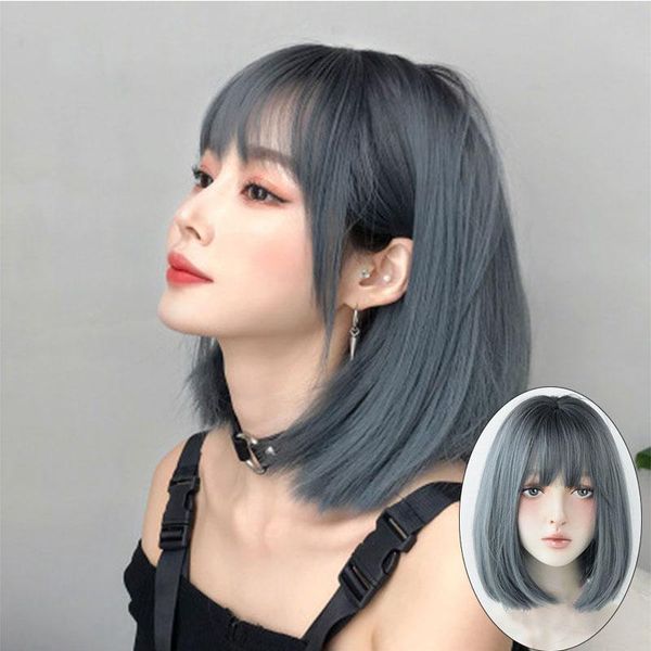 synthetic wigs dianqi 14 inch women cosplay natural comfortable bob wig for blue gray shoulder short straight hair, Black
synthetic wigs dianqi 14 inch women cosplay natural comfortable bob wig for blue gray shoulder short straight hair, Black