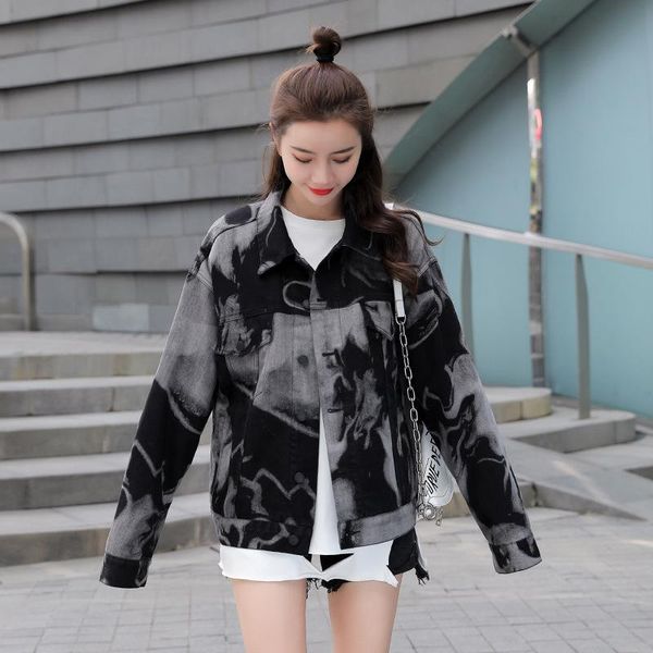women's jackets 2021 autumn ink denim woman jean jacket casual style loose and versatile tie-dye printed coat fried street fashion colt, Black;brown
women's jackets 2021 autumn ink denim woman jean jacket casual style loose and versatile tie-dye printed coat fried street fashion colt, Black;brown