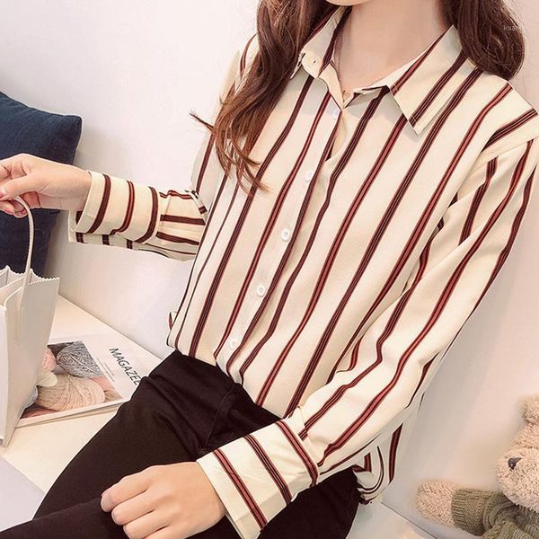 autumn korean loose striped female academic shirt spring long sleeve womens and blouses streetwear women's & shirts, White
autumn korean loose striped female academic shirt spring long sleeve womens and blouses streetwear women's & shirts, White