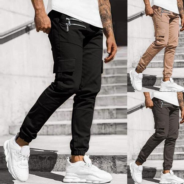 men's pants daily solid color slim-fit trousers fashion casual stitching leg multi-pocket autumn and winter pantalones hombre, Black
men's pants daily solid color slim-fit trousers fashion casual stitching leg multi-pocket autumn and winter pantalones hombre, Black