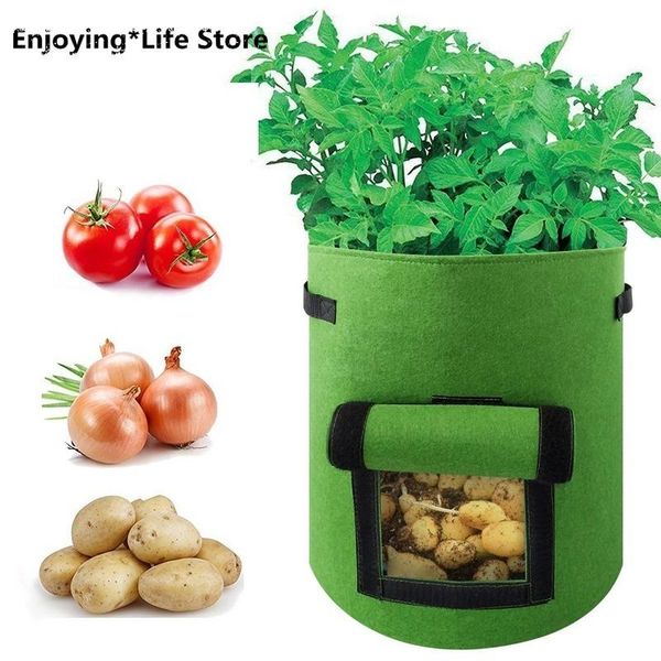 planters & pots 2/3/4/6/9 pockets wall hanging planting bags green plant grow planter vertical garden living bag supplies container