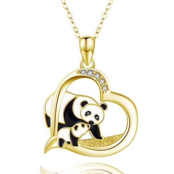 pendant necklaces wangaiyao mother's day heart-shaped inlaid zircon alloy painting national treasure mother and child panda necklace i, Silver
pendant necklaces wangaiyao mother's day heart-shaped inlaid zircon alloy painting national treasure mother and child panda necklace i, Silver