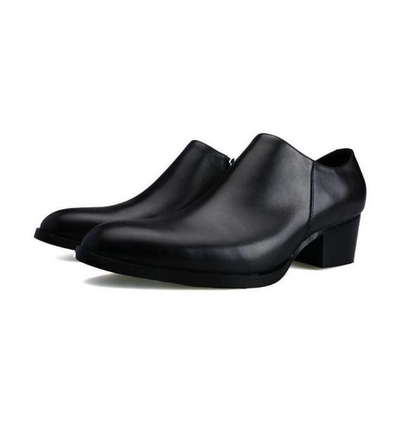 dress shoes mens business formal wear high-heeled leather british style simple solid color stitching zipper, Black
dress shoes mens business formal wear high-heeled leather british style simple solid color stitching zipper, Black