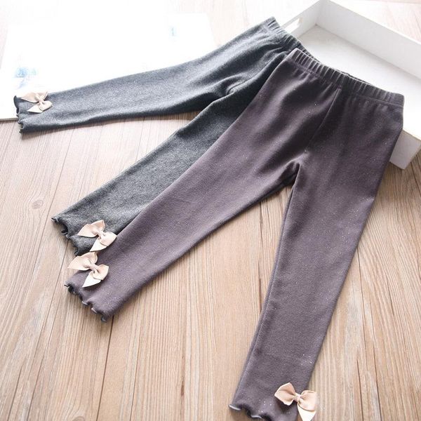 trousers 2021 autumn girls' bow tie leggings children's clothing wholesale, Blue
