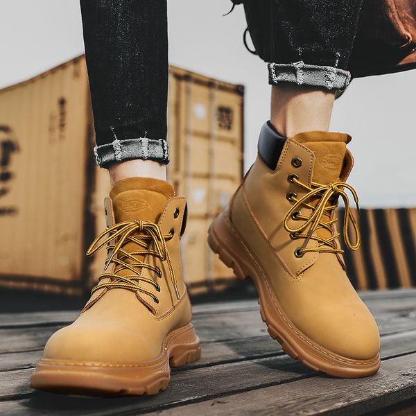 not bad rhubarb boots autumn new men's high martin outdoor british tooling locomotive leather, Black
not bad rhubarb boots autumn new men's high martin outdoor british tooling locomotive leather, Black
