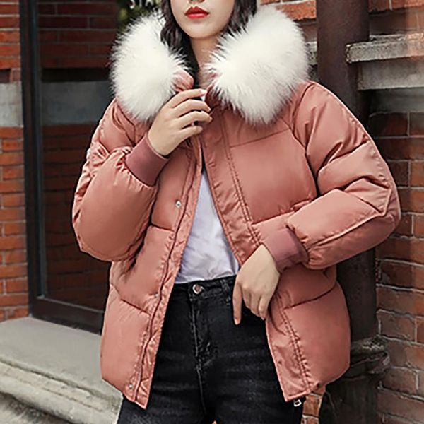 women's down & parkas winter jacket 2021 fashion large fur collar hooded thick cotton coat women clothing, Black
women's down & parkas winter jacket 2021 fashion large fur collar hooded thick cotton coat women clothing, Black