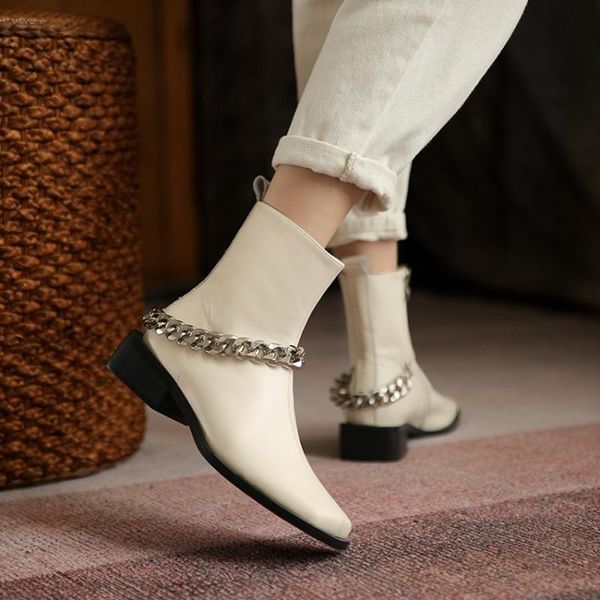 boots 2021 punk metal chain women natural soft genuine leather ankle boot chunky heels square toe winter booties shoes woman, Black
boots 2021 punk metal chain women natural soft genuine leather ankle boot chunky heels square toe winter booties shoes woman, Black