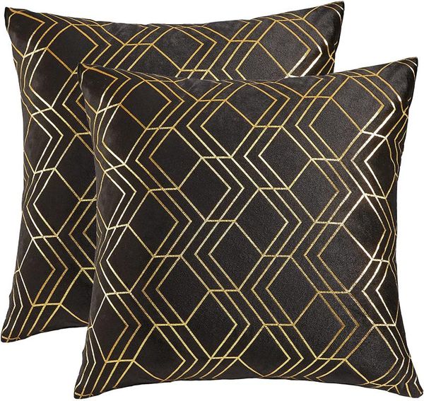 cushion/decorative pillow modern black decorative gold geometric velvet cushion covers for sofa couch bed throw soft square pillowcases
cushion/decorative pillow modern black decorative gold geometric velvet cushion covers for sofa couch bed throw soft square pillowcases