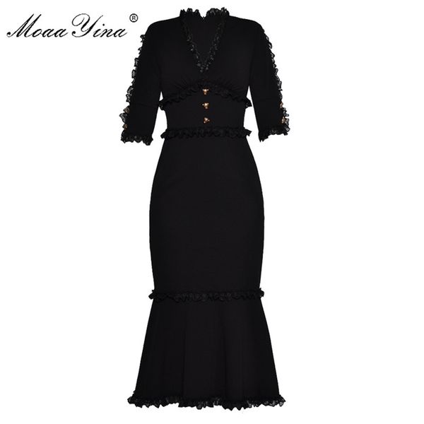moaayina fashion designer runway dress summer women v-neck half sleeve lace button slim packet hip elegant fishtail 210701, Black;gray
moaayina fashion designer runway dress summer women v-neck half sleeve lace button slim packet hip elegant fishtail 210701, Black;gray