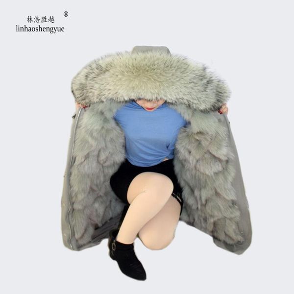 women's fur & faux linhaoshengyue fashion women parka coat rainbow raccoon collar, Black
women's fur & faux linhaoshengyue fashion women parka coat rainbow raccoon collar, Black