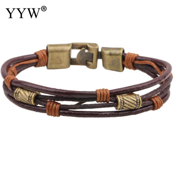 charm bracelets men charms cowhide with waxed nylon cord & zinc alloy antique bronze color plated 12mm sold per approx 8 inch strand, Golden;silver
charm bracelets men charms cowhide with waxed nylon cord & zinc alloy antique bronze color plated 12mm sold per approx 8 inch strand, Golden;silver
