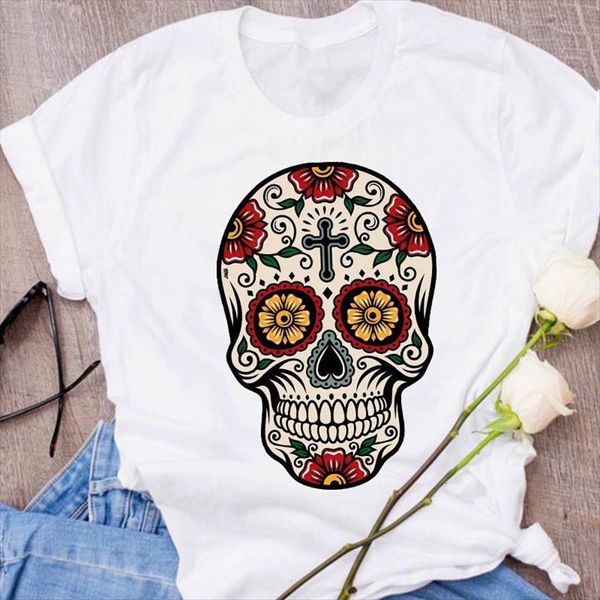 graphic skull flower floral women t shirt 90s cute fashion print halloween clothing clothes lady tees female womens, White
graphic skull flower floral women t shirt 90s cute fashion print halloween clothing clothes lady tees female womens, White
