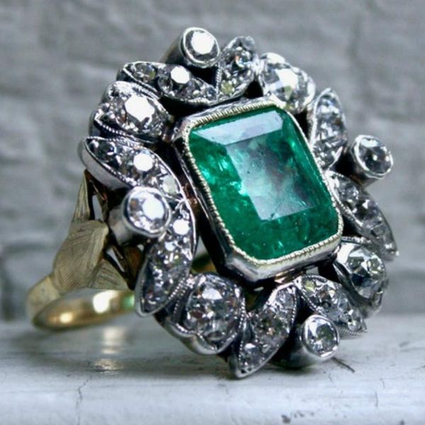 cluster rings luxury gold color women jewelry green princess cut zircon bridal for wedding engagement set gifts, Golden;silver
cluster rings luxury gold color women jewelry green princess cut zircon bridal for wedding engagement set gifts, Golden;silver