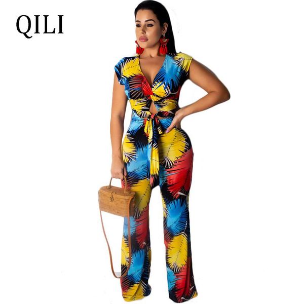 women's jumpsuits & rompers qili summer women bandage pants 2 piece set outfits wide leg long pants leaf print, Black;white
women's jumpsuits & rompers qili summer women bandage pants 2 piece set outfits wide leg long pants leaf print, Black;white