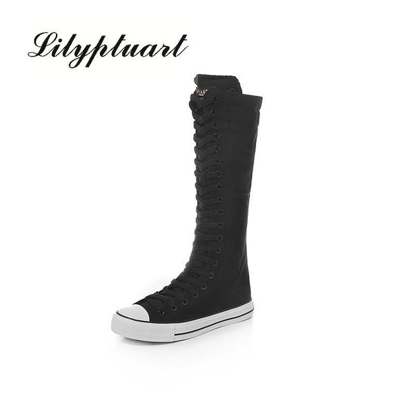 boots 2021 fashion 3colors women's canvas lace zipper knee high flat shoes casual help punk girls, Black
boots 2021 fashion 3colors women's canvas lace zipper knee high flat shoes casual help punk girls, Black