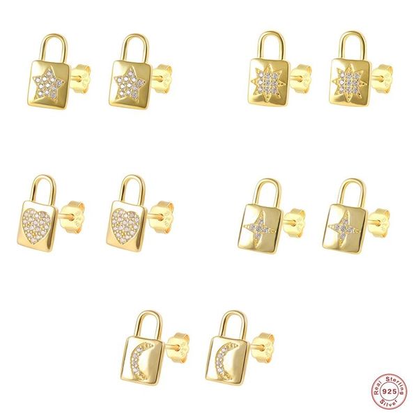 stud canner piercing aretes 925 sterling silver lock shape earring for women cartilage earlobe buckle jewerly accessorie, Golden;silver
stud canner piercing aretes 925 sterling silver lock shape earring for women cartilage earlobe buckle jewerly accessorie, Golden;silver