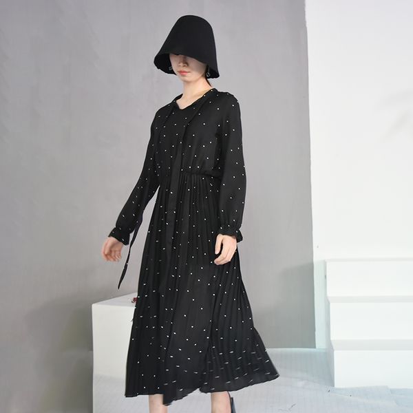 2021 new spring round neck long sleeve solid black chiffon dot loose big size women fashion bow bohemian natural elegant 1hmc, Black;gray
2021 new spring round neck long sleeve solid black chiffon dot loose big size women fashion bow bohemian natural elegant 1hmc, Black;gray