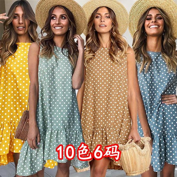 casual dresses printed ruffled women's dress plus size loose polka dot pullover, Black;gray
casual dresses printed ruffled women's dress plus size loose polka dot pullover, Black;gray