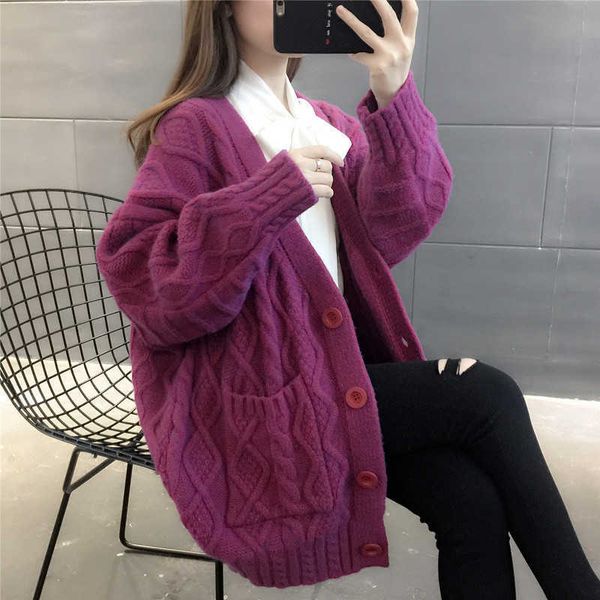women's sweaters autumn female loose streetwear knit sweater coat v neck knitted cardigan winter casual women jacket y485 pqop, White;black
women's sweaters autumn female loose streetwear knit sweater coat v neck knitted cardigan winter casual women jacket y485 pqop, White;black