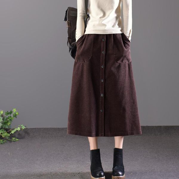 skirts original retro art corduroy women skirt elegant single-breasted mid-length female autumn winter gilr a word, Black
skirts original retro art corduroy women skirt elegant single-breasted mid-length female autumn winter gilr a word, Black