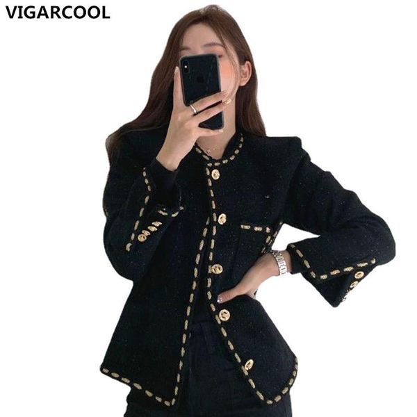 women's jackets korean style elegant retro round neck jacket female autumn loose pocket long-sleeved tweed high-quality short, Black;brown
women's jackets korean style elegant retro round neck jacket female autumn loose pocket long-sleeved tweed high-quality short, Black;brown