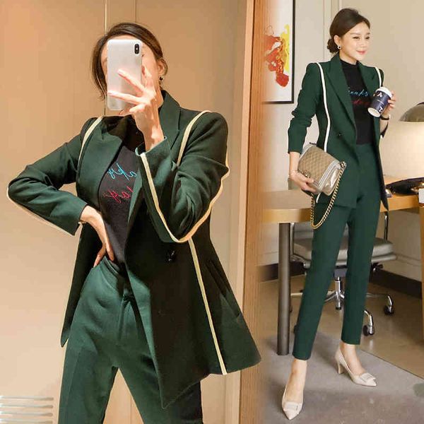 women's two piece pants fashion business suits uniform formal single button blazer jacket and long green set women ol 2 pieces suit wpu, White
women's two piece pants fashion business suits uniform formal single button blazer jacket and long green set women ol 2 pieces suit wpu, White