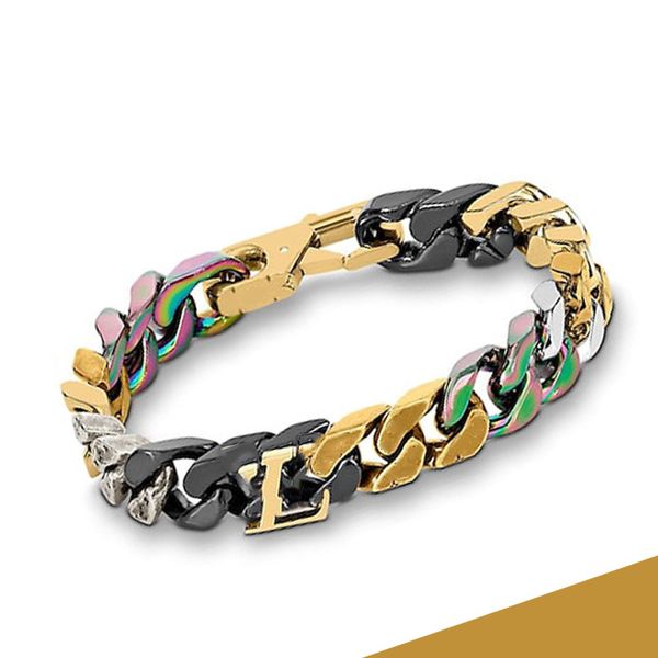 high quatity copper old flower bracelets designer shining rainbow light and shadow bracelet luxury cuban chain bangle mens gold bracelet, Black
high quatity copper old flower bracelets designer shining rainbow light and shadow bracelet luxury cuban chain bangle mens gold bracelet, Black