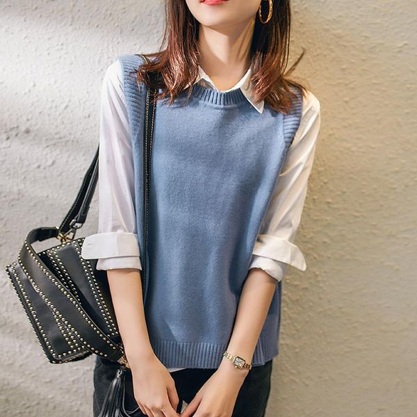 women's vests round neck knitted sleeveless cashmere vest solid color loose comfortable coat wool pullover spring and autumn, Black;white
women's vests round neck knitted sleeveless cashmere vest solid color loose comfortable coat wool pullover spring and autumn, Black;white