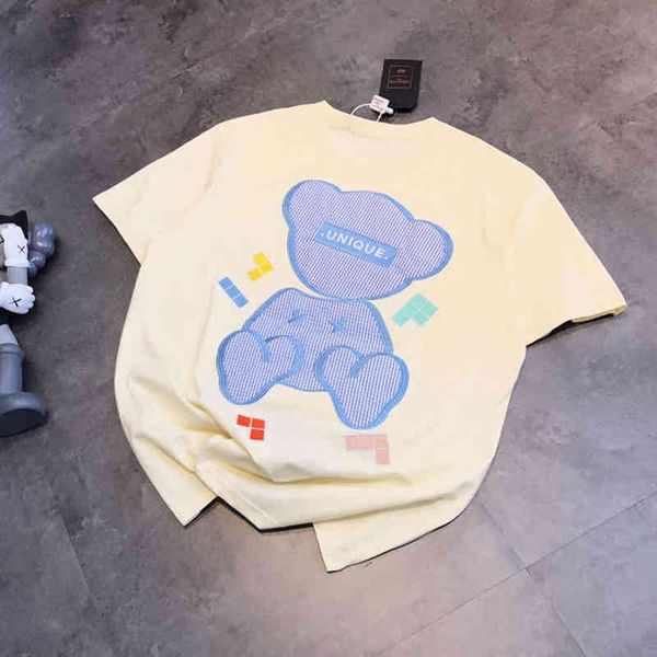 2022 factory wholesale new beige blue taped t-shirt women's fresh color bonded embroidery cartoon half sleeve qingdao, White
2022 factory wholesale new beige blue taped t-shirt women's fresh color bonded embroidery cartoon half sleeve qingdao, White