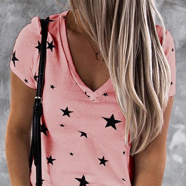 fashion womens casual v neck star print short sleeves t shirt summer loose g30 drop shipping, White
fashion womens casual v neck star print short sleeves t shirt summer loose g30 drop shipping, White