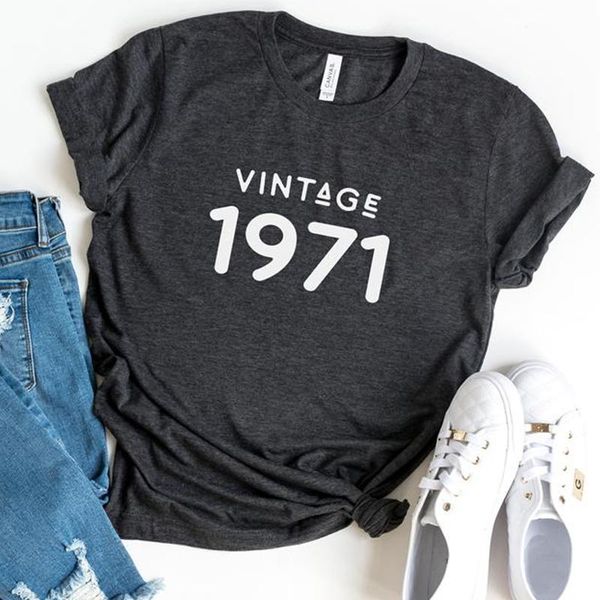 women's t-shirt vintage 1971 women 50 years old 50th birthday gift girls mom wife daughter party tshirt cotton streetwear tee shirt, White
women's t-shirt vintage 1971 women 50 years old 50th birthday gift girls mom wife daughter party tshirt cotton streetwear tee shirt, White