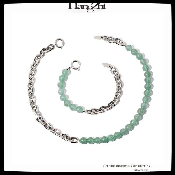 hangzhi 2021 new cool trend clavicle chain retro punk design jade beads stitching chain stacking necklace for women party jewelr, Silver
hangzhi 2021 new cool trend clavicle chain retro punk design jade beads stitching chain stacking necklace for women party jewelr, Silver