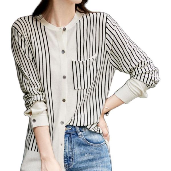 women's knits & tees korean spring striped knitting shirt vintage single-breasted irregular cardigan long sleeve black white sweater
women's knits & tees korean spring striped knitting shirt vintage single-breasted irregular cardigan long sleeve black white sweater