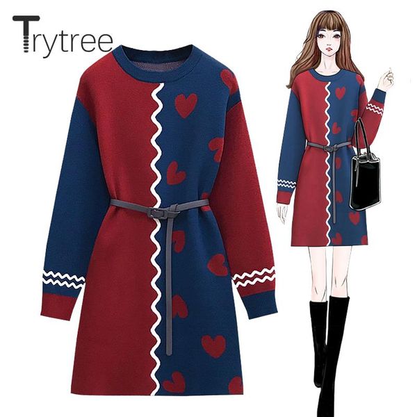 casual dresses trytree 2021 autumn winter women's dress o-neck belt panelled colors love printed fashion elastic knitted mini, Black;gray
casual dresses trytree 2021 autumn winter women's dress o-neck belt panelled colors love printed fashion elastic knitted mini, Black;gray