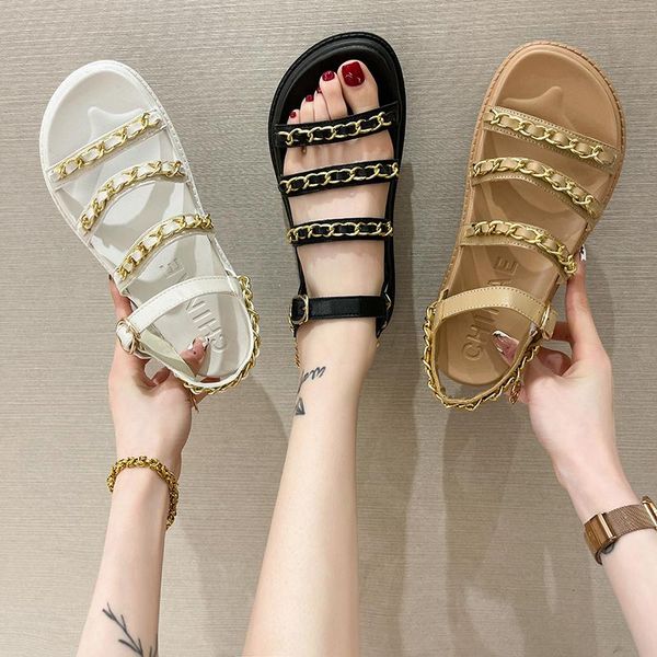 sandals niche roman fashion women wear 2021 summer outer all-match, Black 
sandals niche roman fashion women wear 2021 summer outer all-match, Black