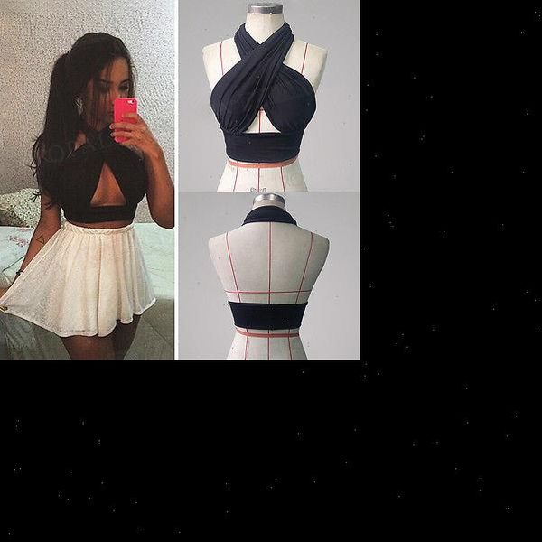 2021 women strappy cross over front cut out halter neck sleeveless backless crop bandage summer woman clothes, White
2021 women strappy cross over front cut out halter neck sleeveless backless crop bandage summer woman clothes, White