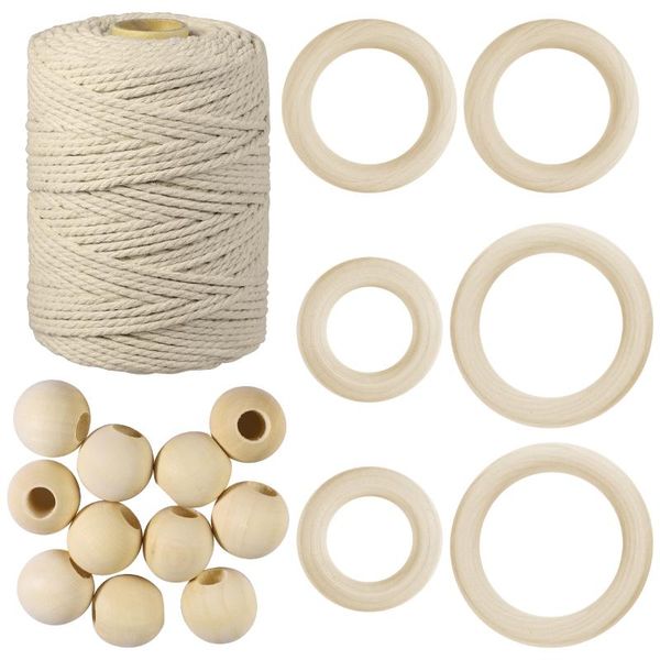 yarn supvox 3mm 100 yards natural macrame cord cotton thread with 12pcs wood beads 6pcs rings for crafts diy plant hangers, Black;white
yarn supvox 3mm 100 yards natural macrame cord cotton thread with 12pcs wood beads 6pcs rings for crafts diy plant hangers, Black;white